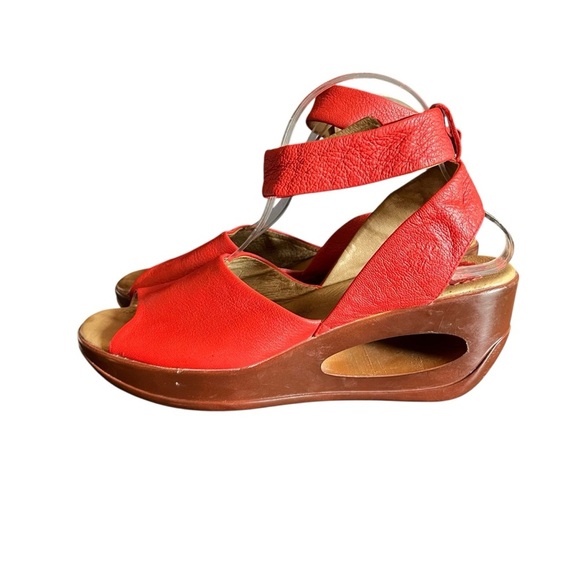 Fly London Red Leather Hert Sandals Women’s EU 41 / US 10.5 - Picture 7 of 15